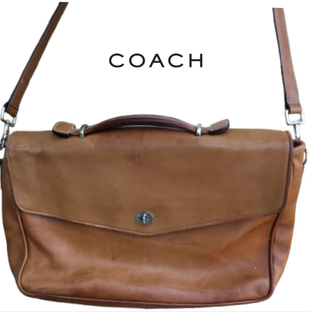 Coach British Tan Vintage Messenger Bag with COA